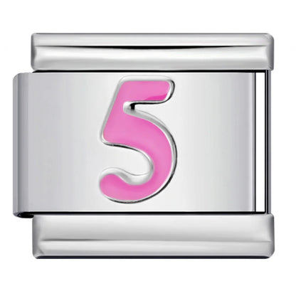 Pink 0-9 Number Italian Charm 283