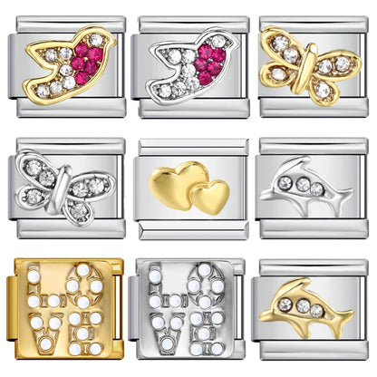Zirconia Italian Charm Links 175