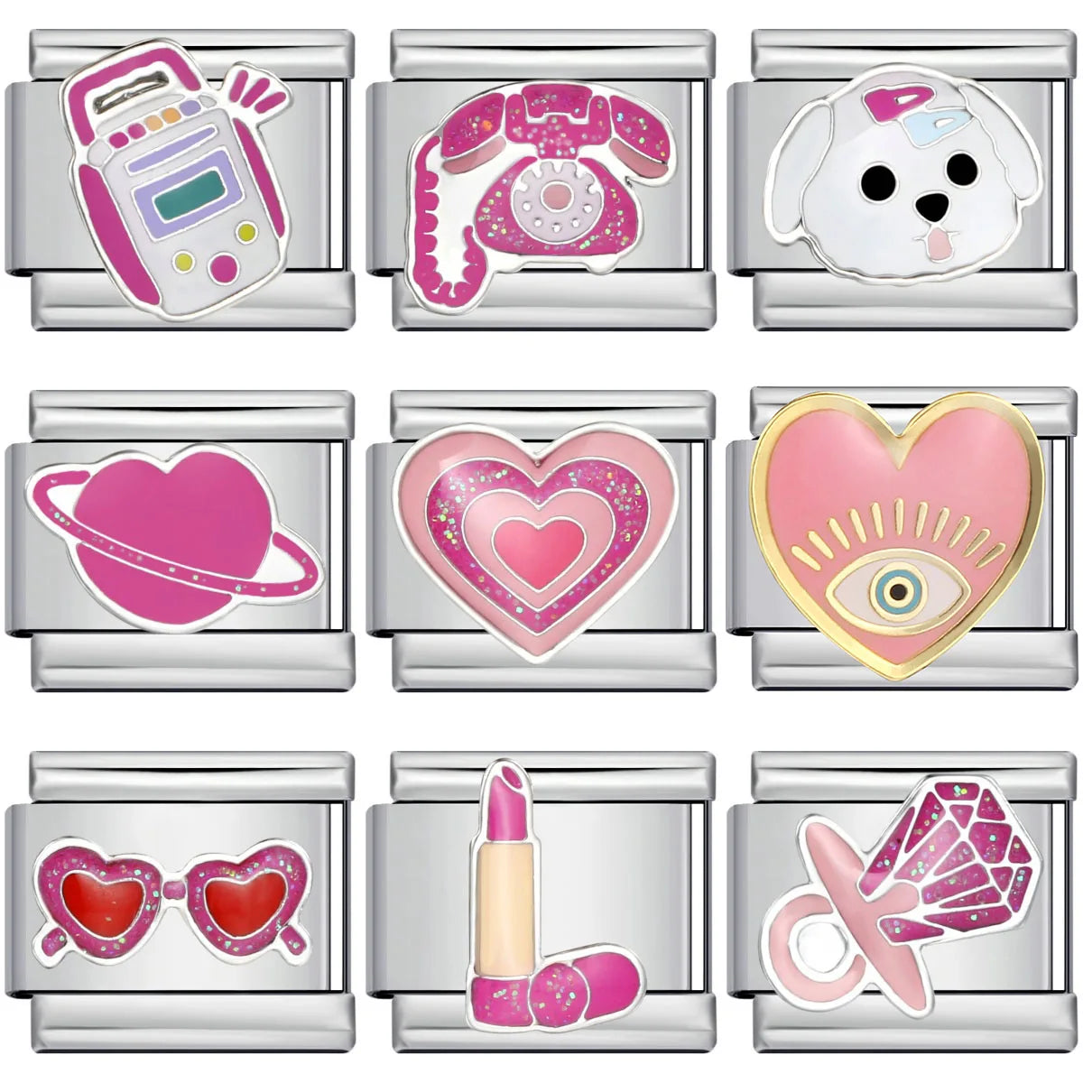 Pink Italian Charms Links 166