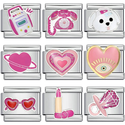 Pink Italian Charms Links 166
