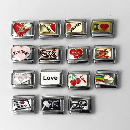 Love Heart Italian Charm Links 080