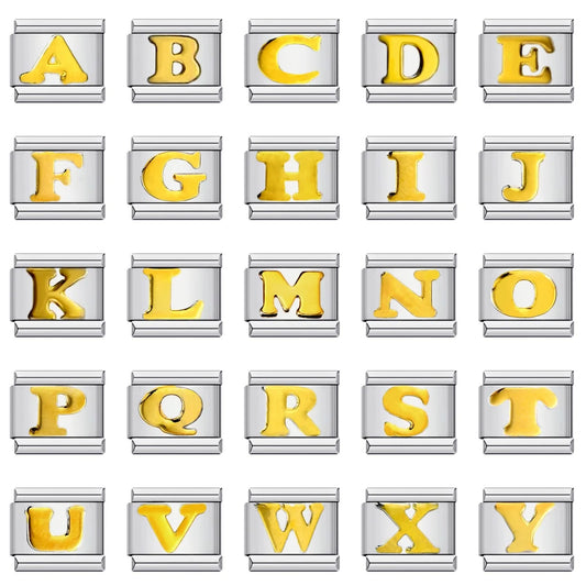 Gold Color 26 English Letters 014