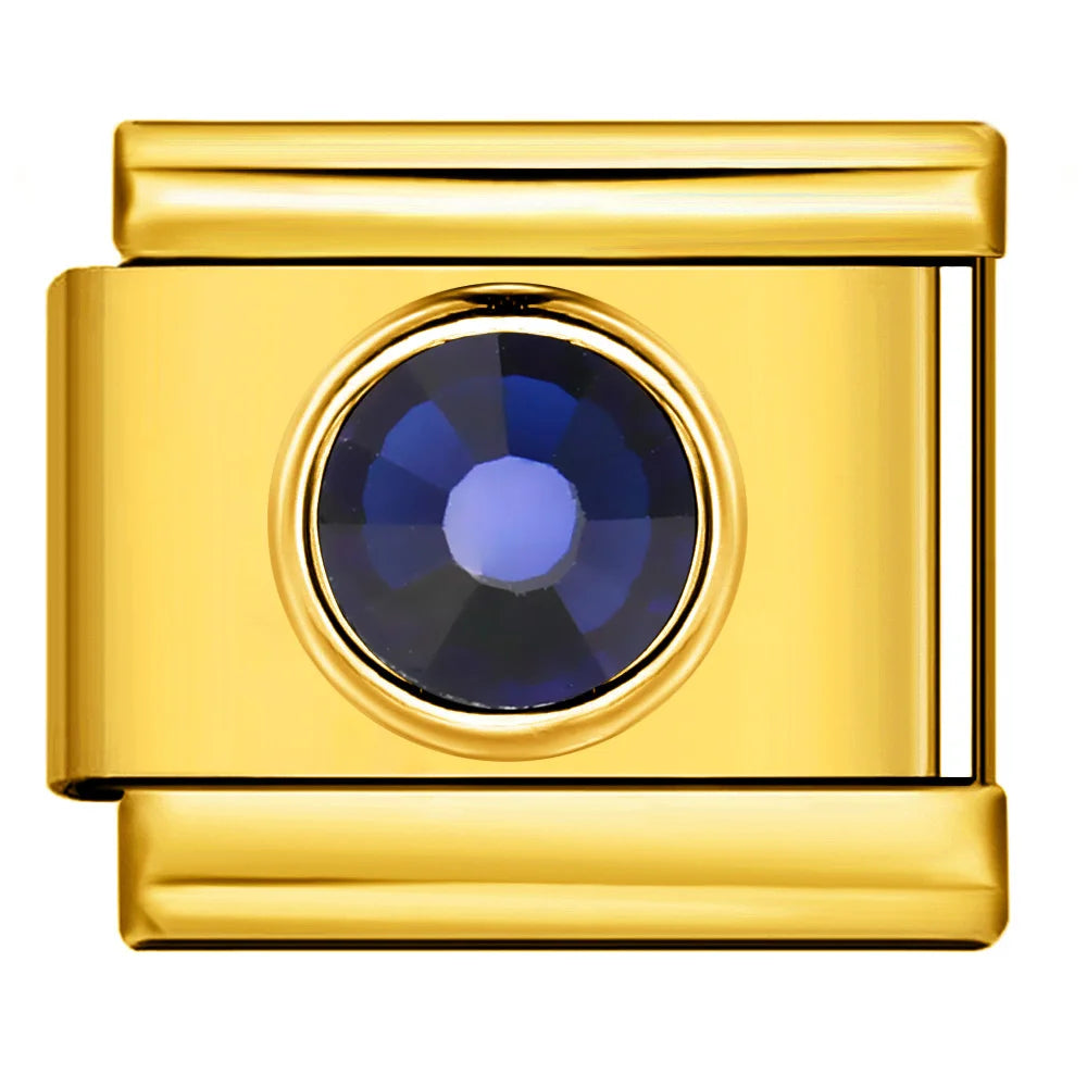 Gold Color Zirconia Italian Charm 507