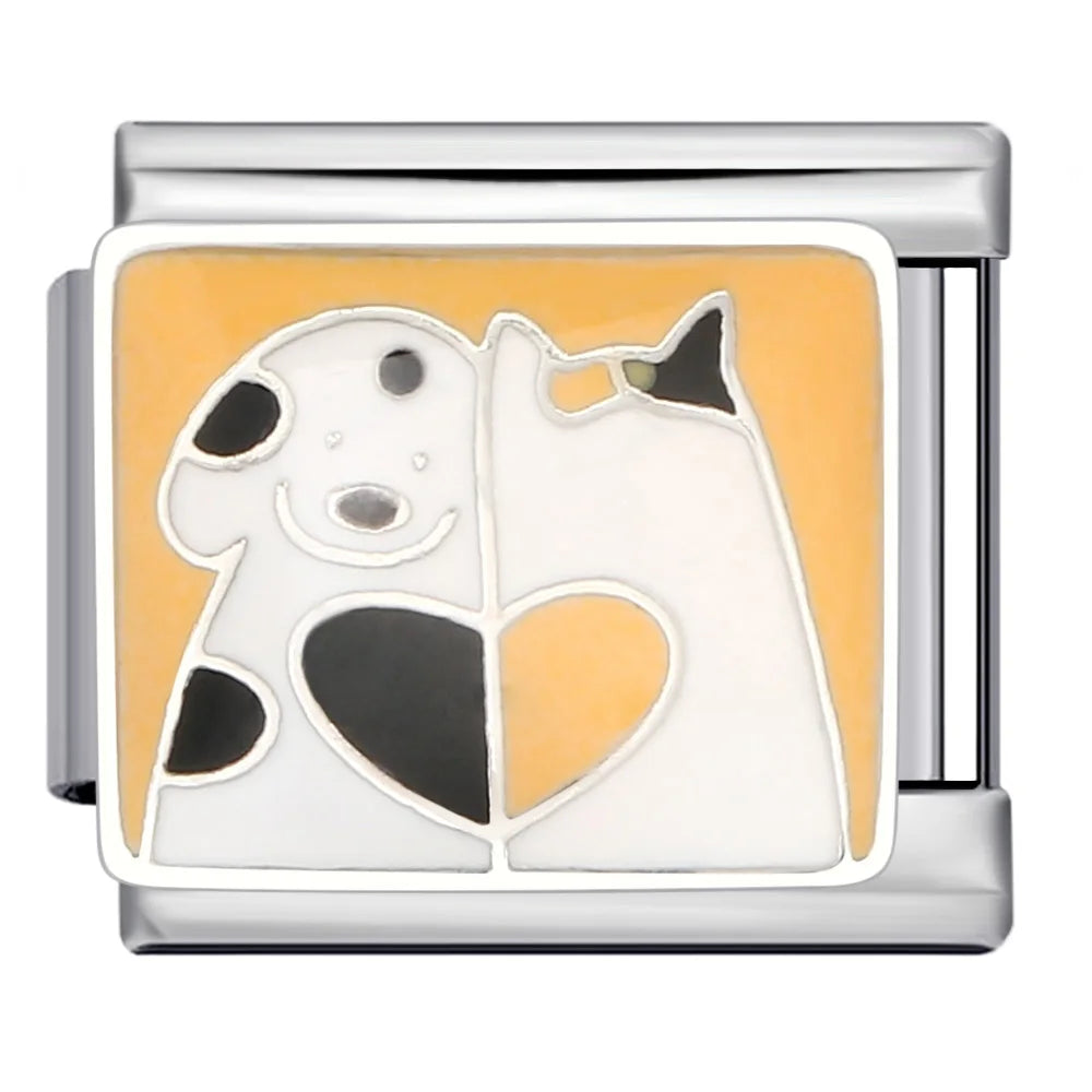 Dog Cat Italian Charm Link 167