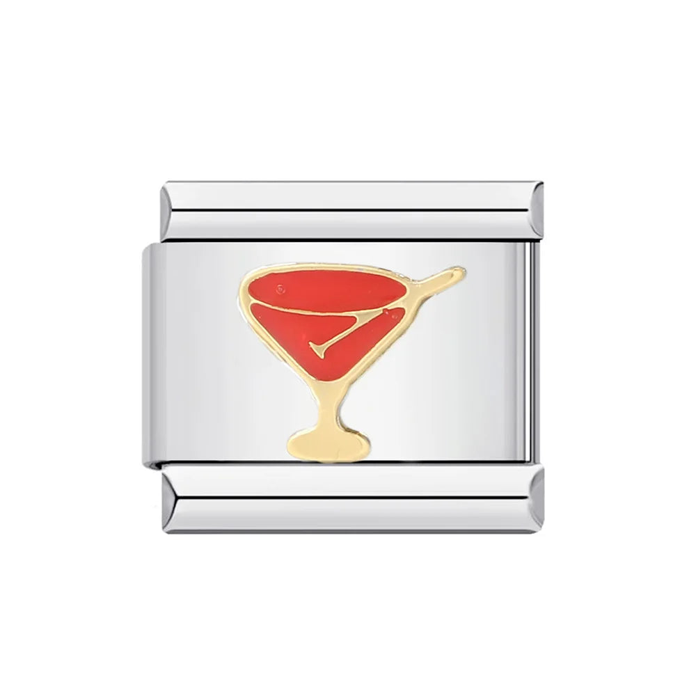 Red Italian Charm Links 394