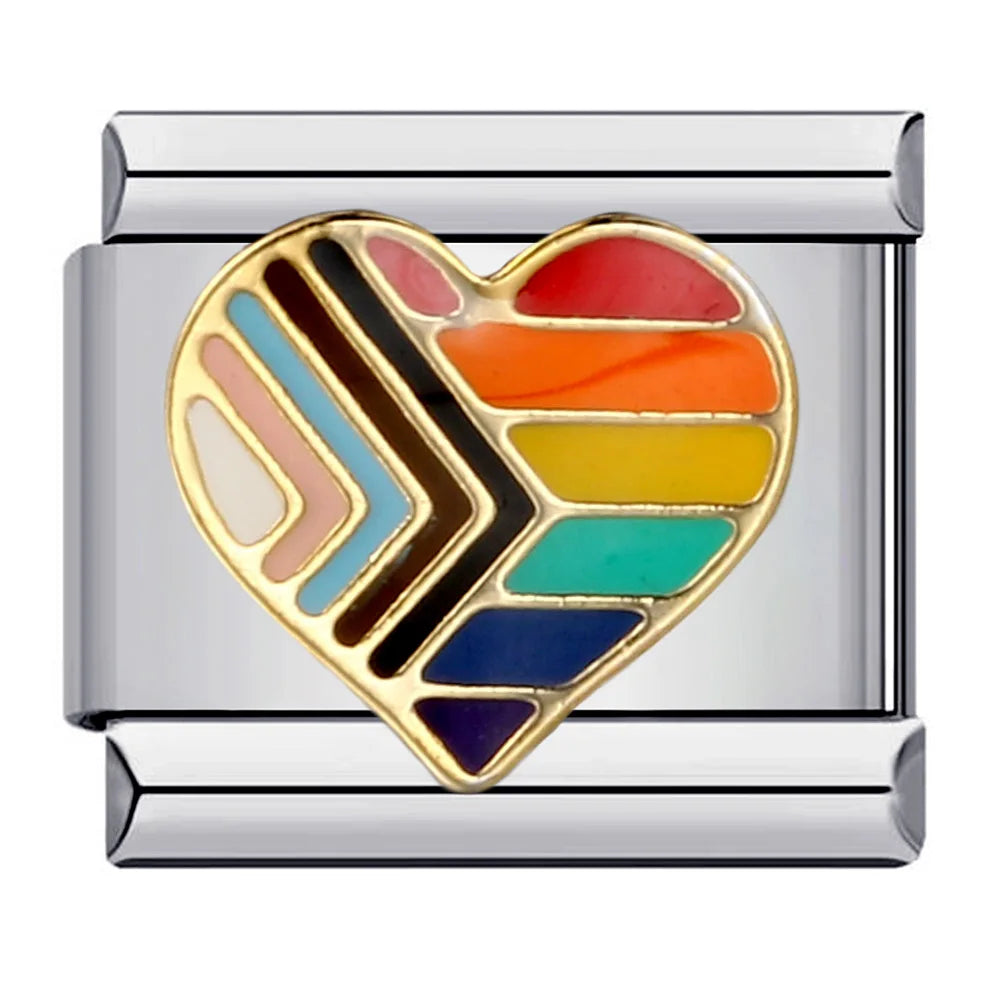 Heart Italian Charm Links 070
