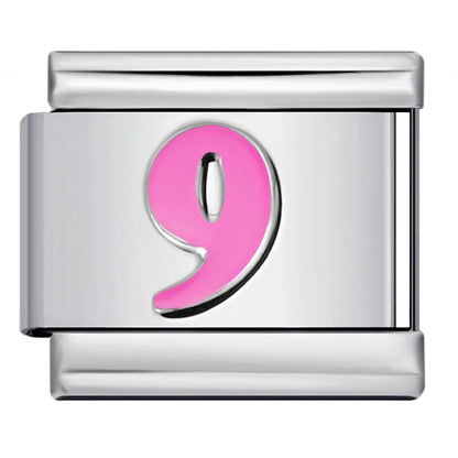 Pink 0-9 Number Italian Charm 283