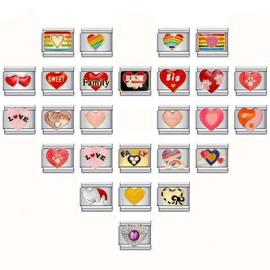Heart Italian Charm Links 070