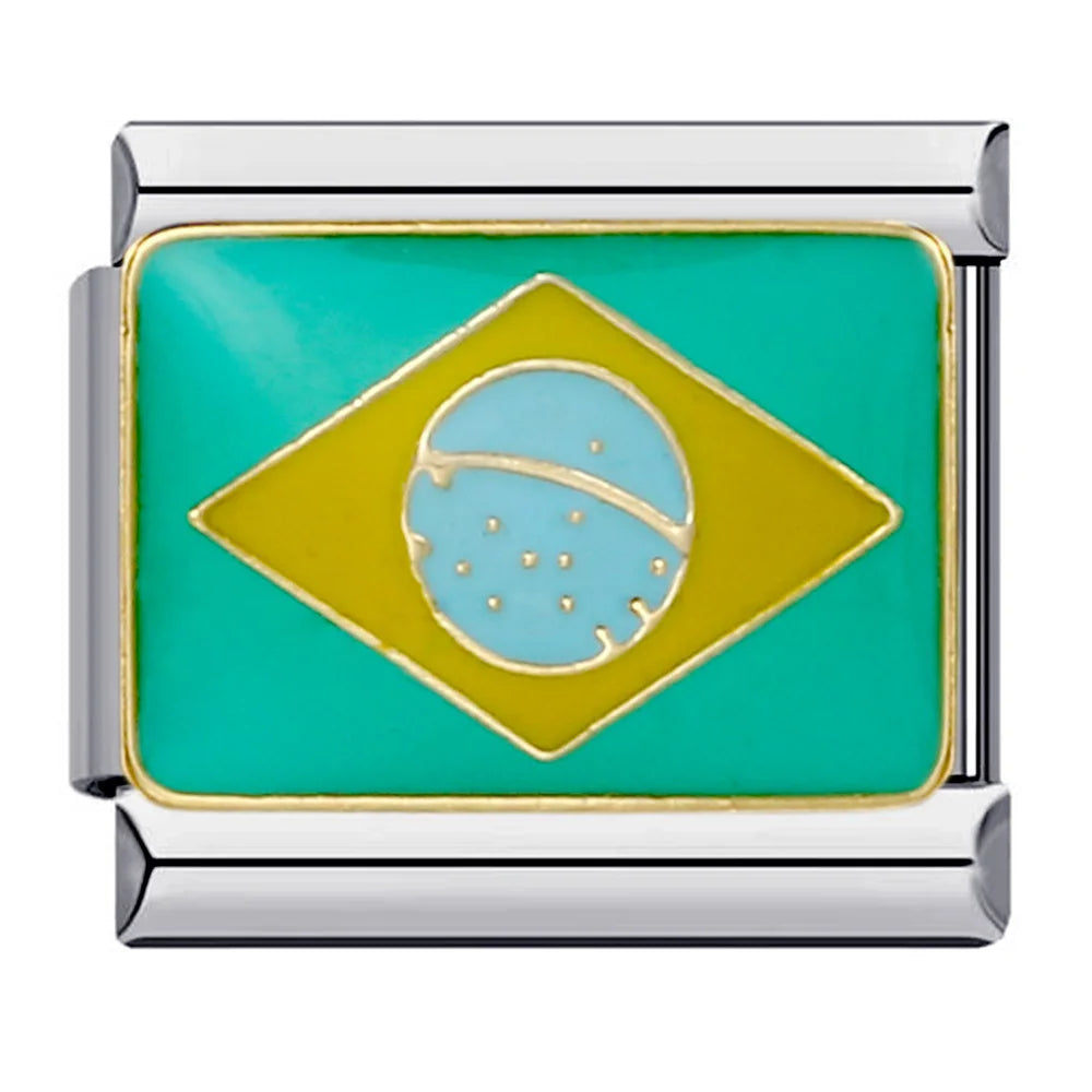 National Flag Italian Charm Links 068