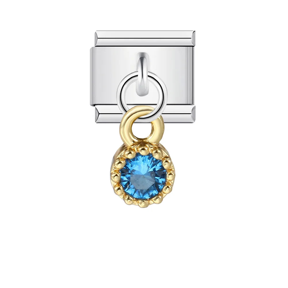 Blue Italian Charm Link 402