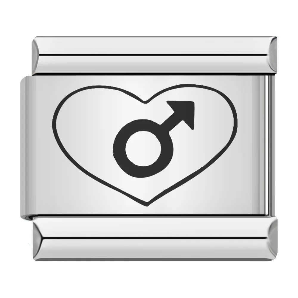 Laser Italian Charm Links 034