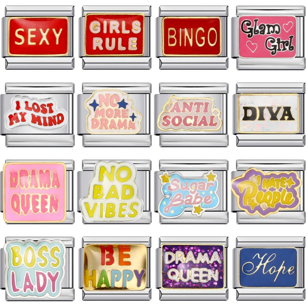 Words Italian Charm Link 201
