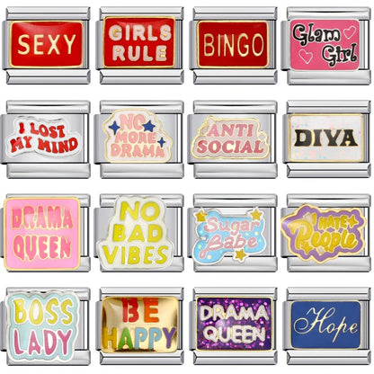 Words Italian Charm Link 201