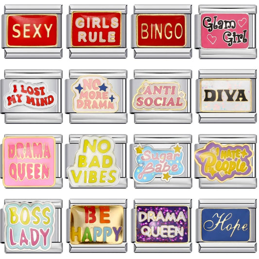 Words Italian Charm Link 201