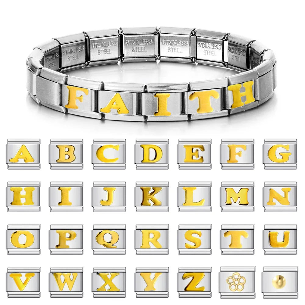 Gold Color 26 English Letters 014