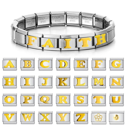 Gold Color 26 English Letters 014