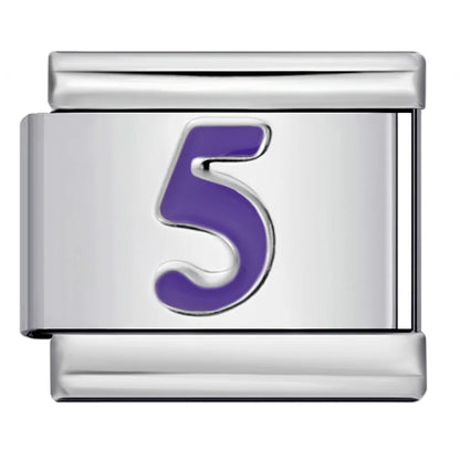 Purple Number 0-9 Italian Charm 284