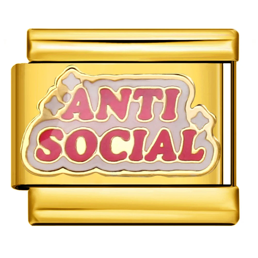 Gold Color Italian Charm Link 484