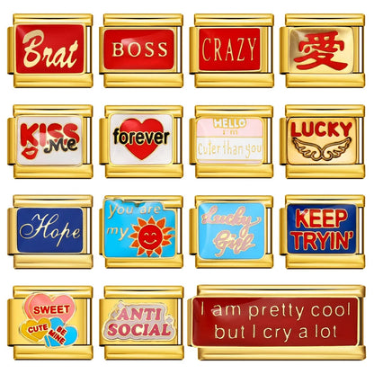 Gold Color Italian Charm Link 484