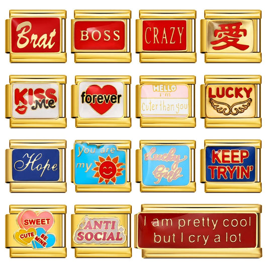 Gold Color Italian Charm Link 484