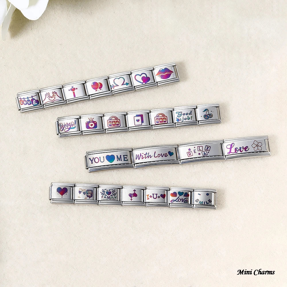 UV Laser Italian Charm Link 455