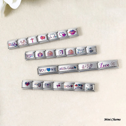 UV Laser Italian Charm Link 455