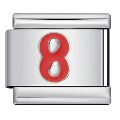 Red  0-9 Number Italian Charm 281
