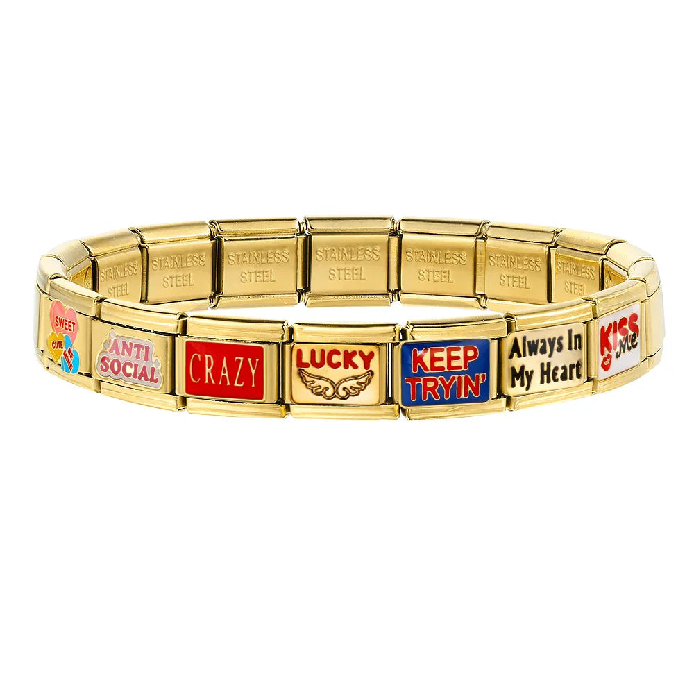 Gold Color Italian Charm Link 484
