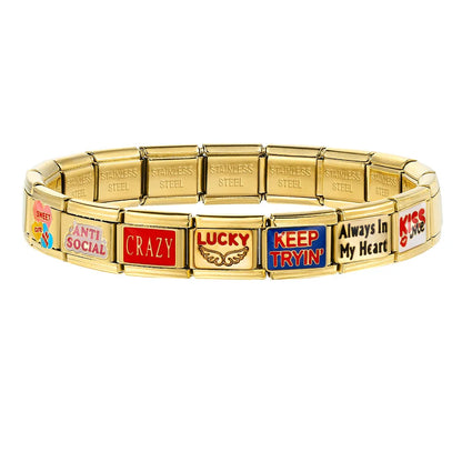 Gold Color Italian Charm Link 484