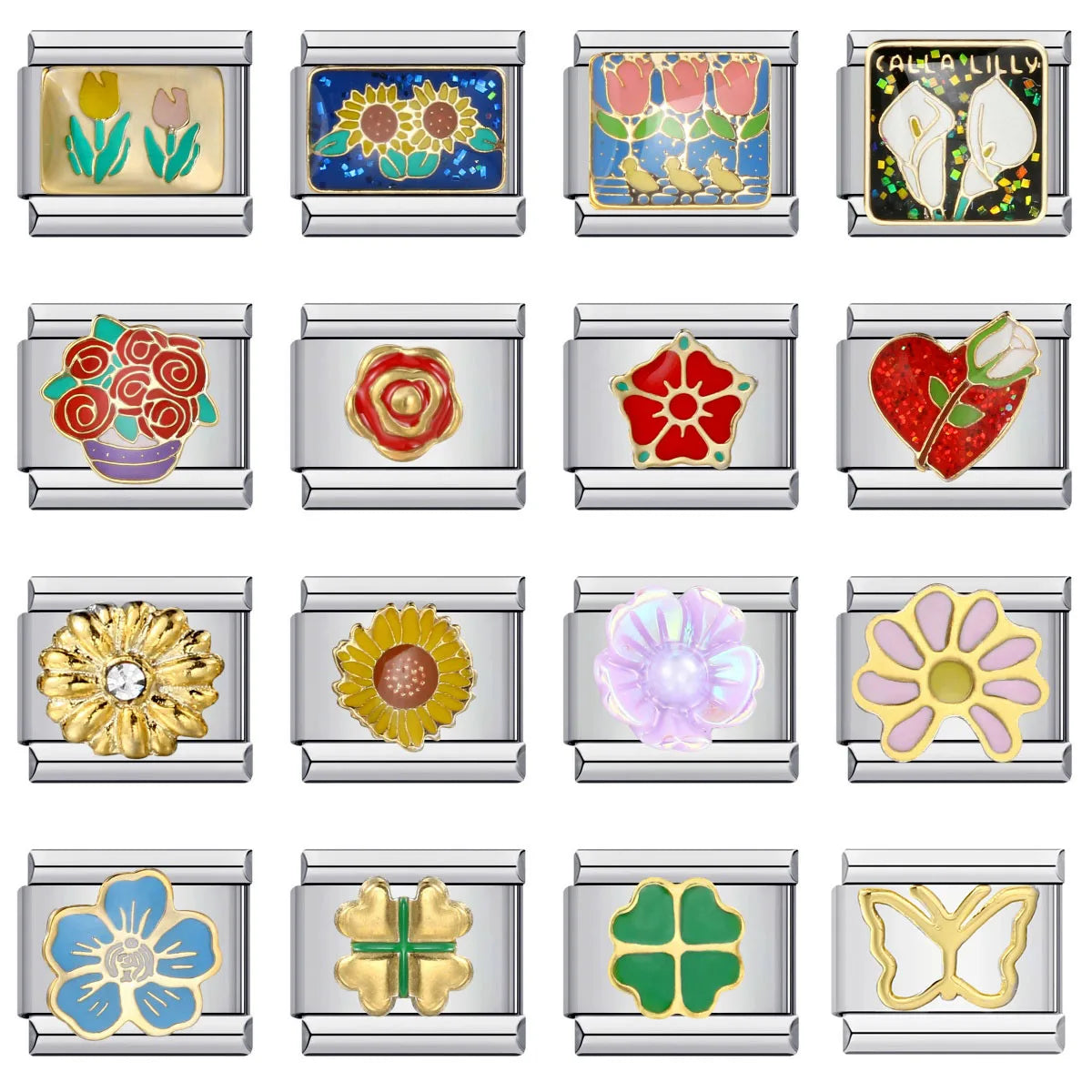Flower Italian Charm Links 141
