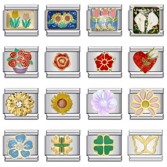 Flower Italian Charm Links 141