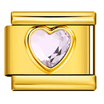 Gold Color Zirconia Italian Charm 507
