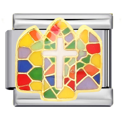 Cross Italian Charm Link 530