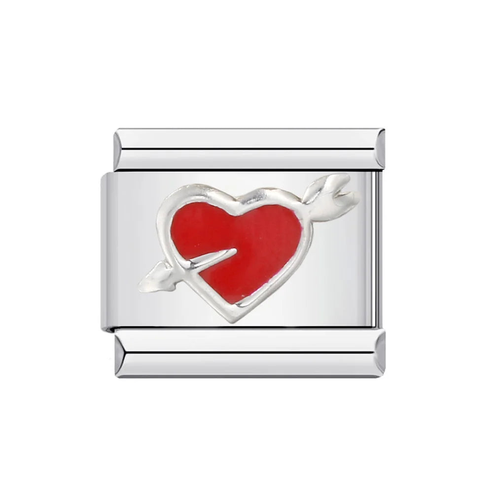 Heart Italian Charm Links 027