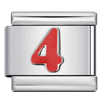 Red  0-9 Number Italian Charm 281