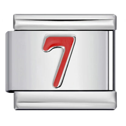 Red  0-9 Number Italian Charm 281
