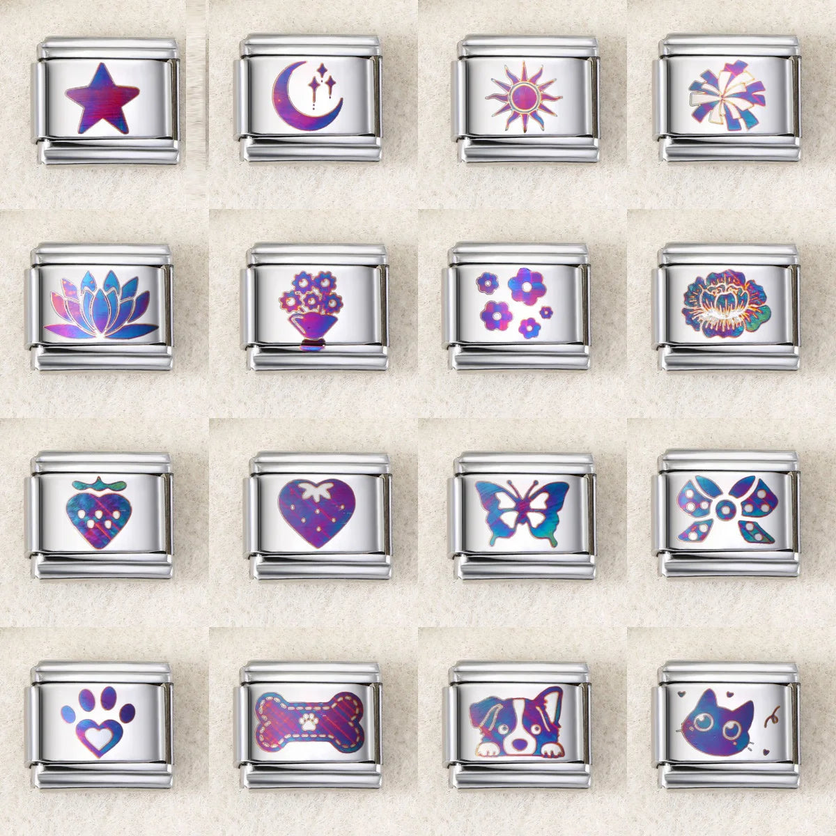 UV Laser Italian Charm Link 456