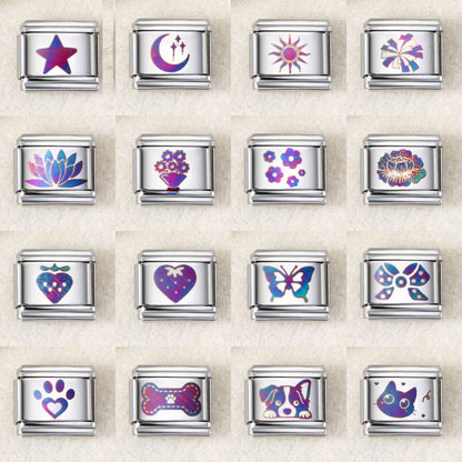 UV Laser Italian Charm Link 456