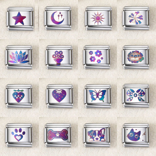 UV Laser Italian Charm Link 456