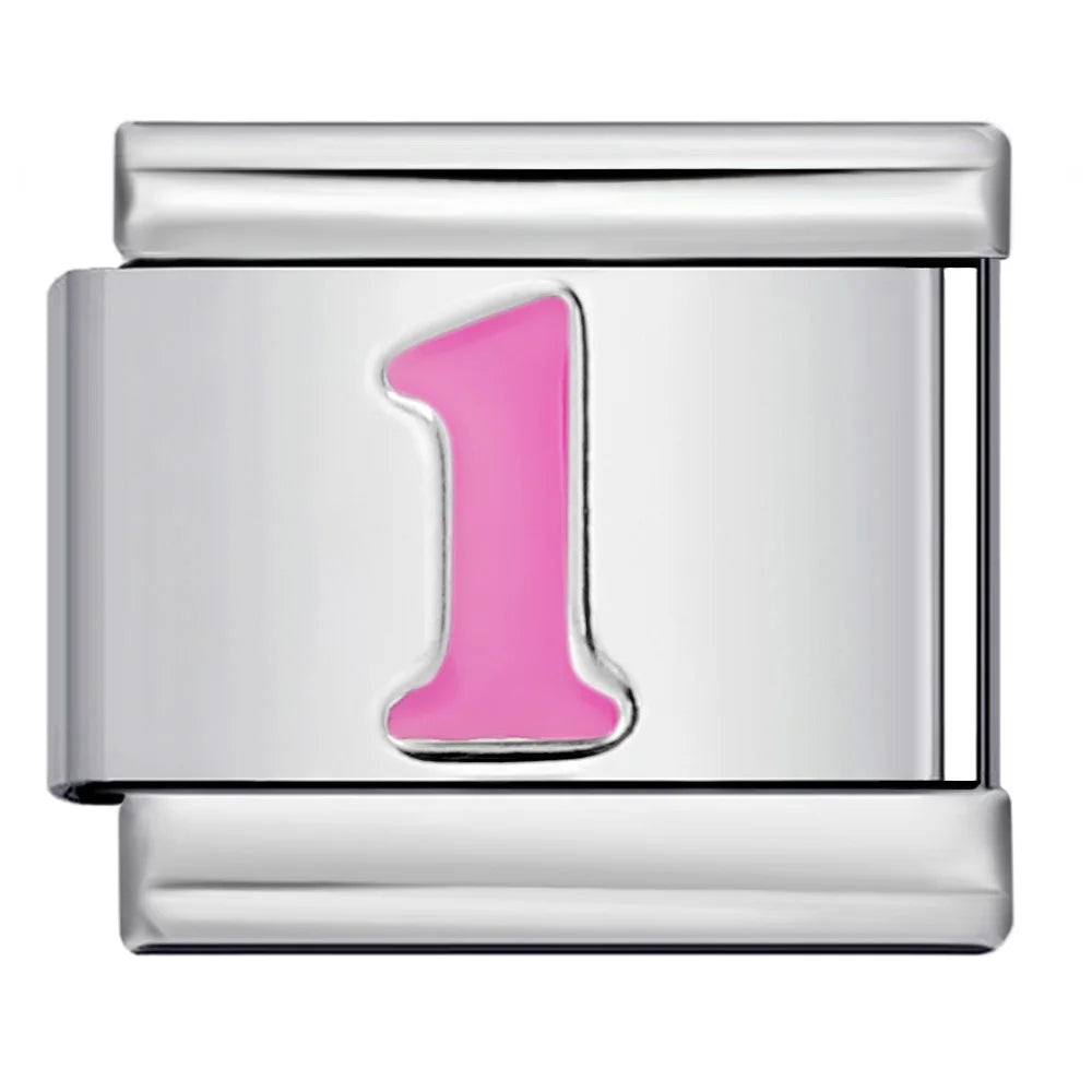 Pink 0-9 Number Italian Charm 283