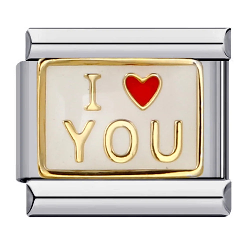 Love Heart Italian Charm Links 080