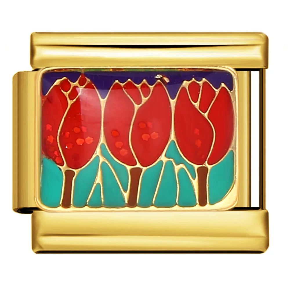 Flower Italian Charm Link 332