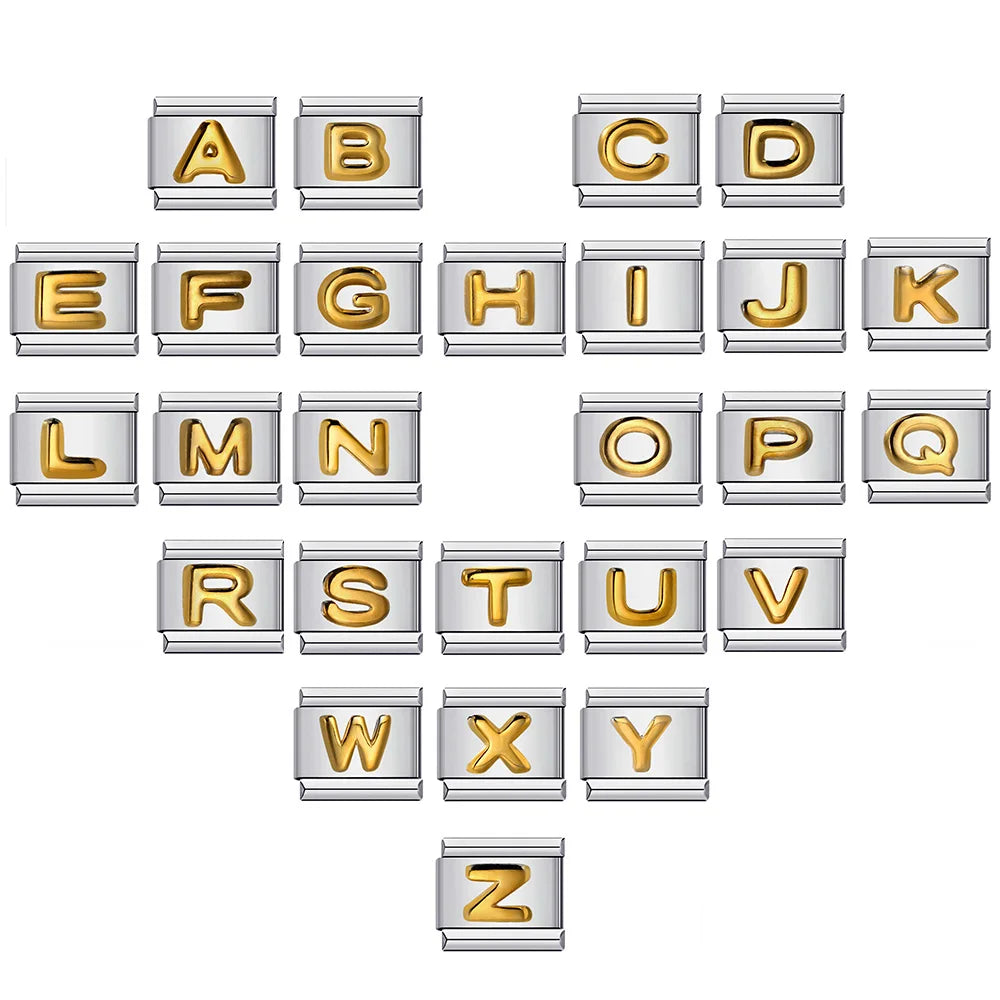 Gold Color 26 English Letters 007
