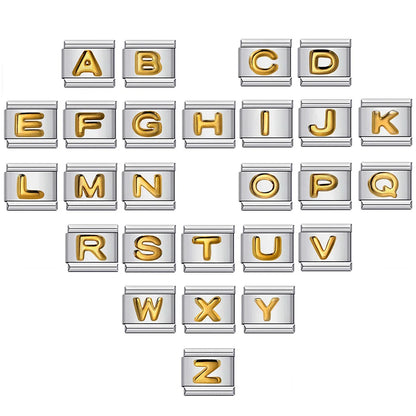 Gold Color 26 English Letters 007