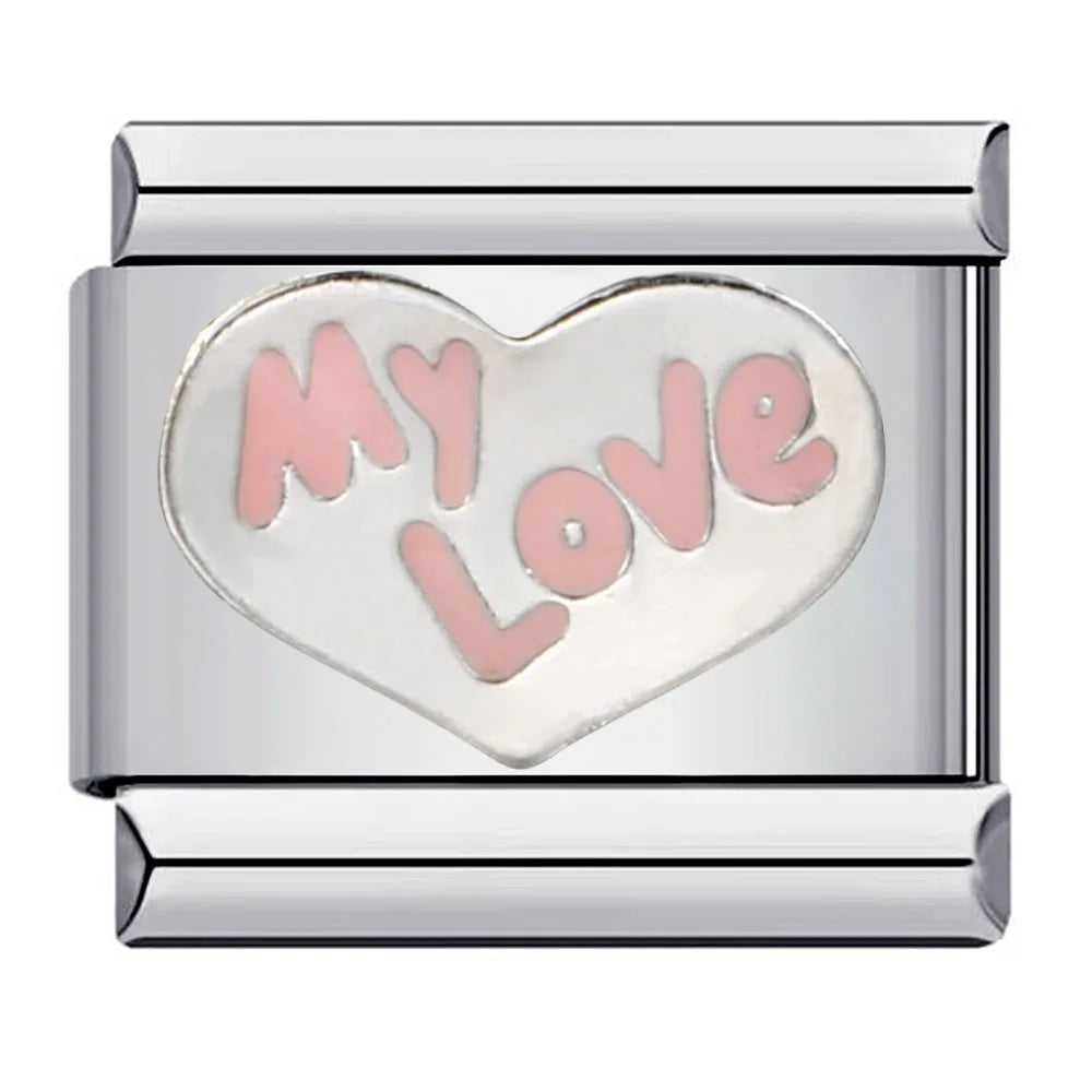 Love Heart Italian Charm Links 080