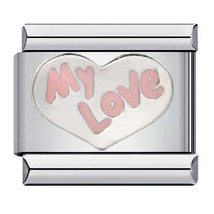 Love Heart Italian Charm Links 080