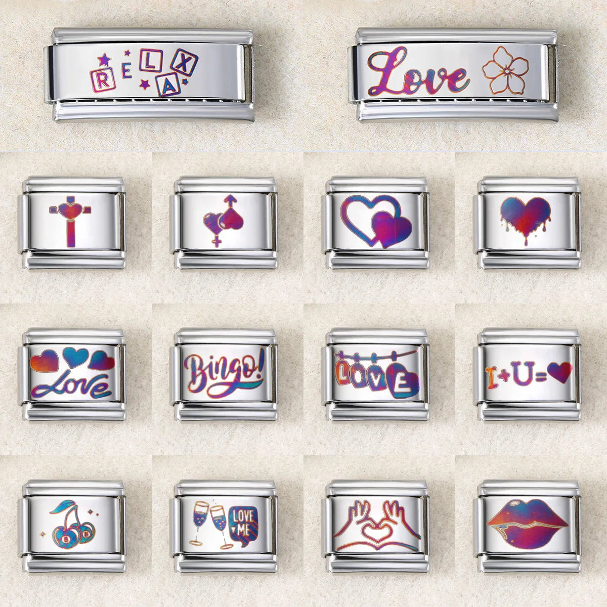 UV Laser Italian Charm Link 455