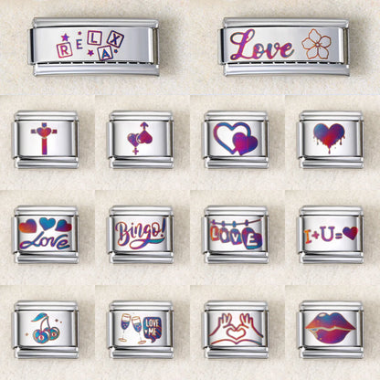 UV Laser Italian Charm Link 455