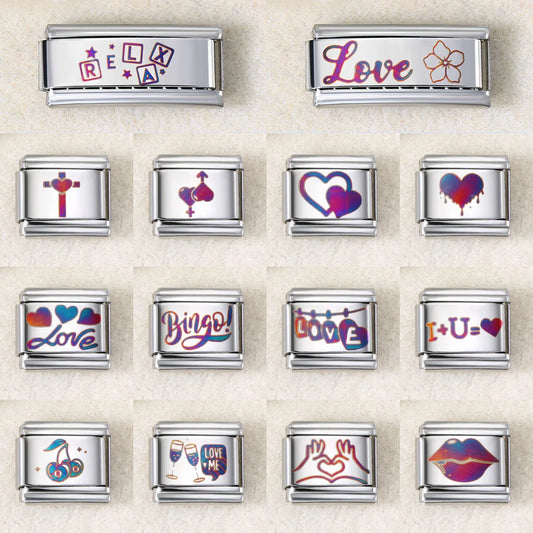 UV Laser Italian Charm Link 455