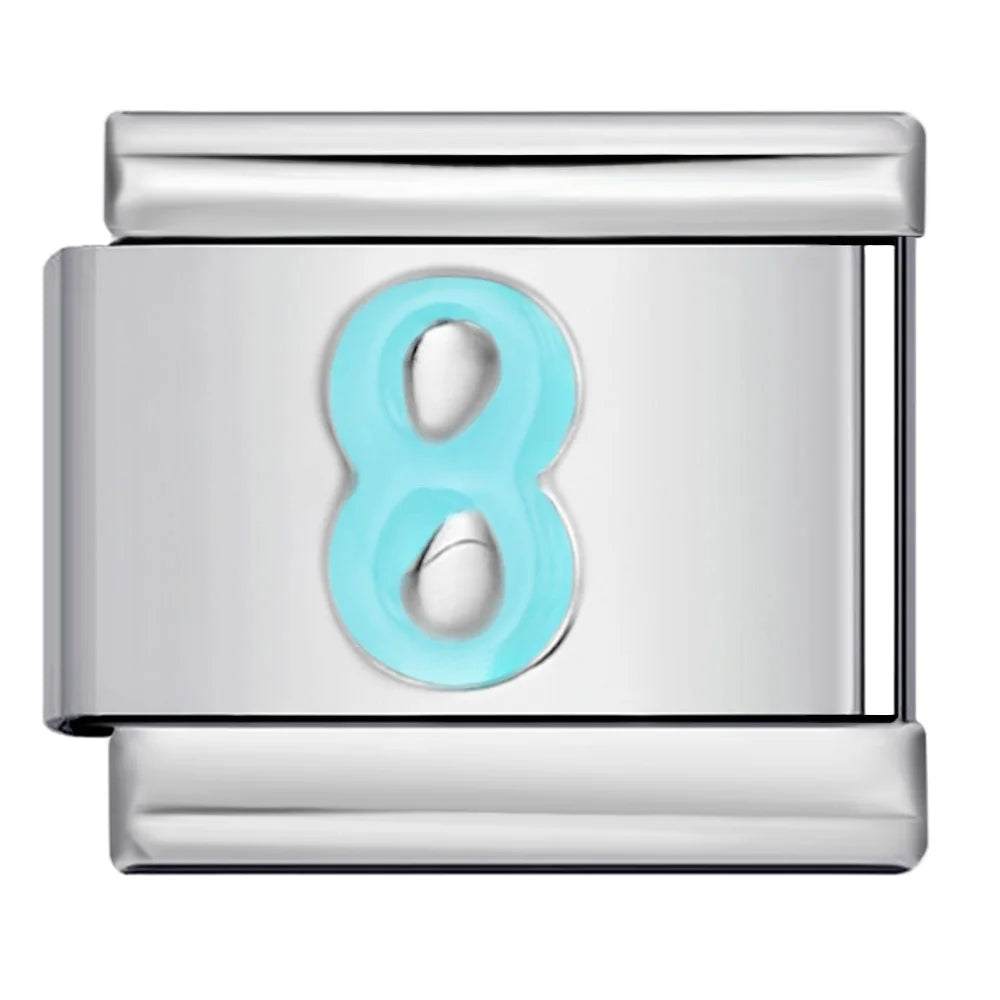 Blue Number 0-9 Italian Charm 306